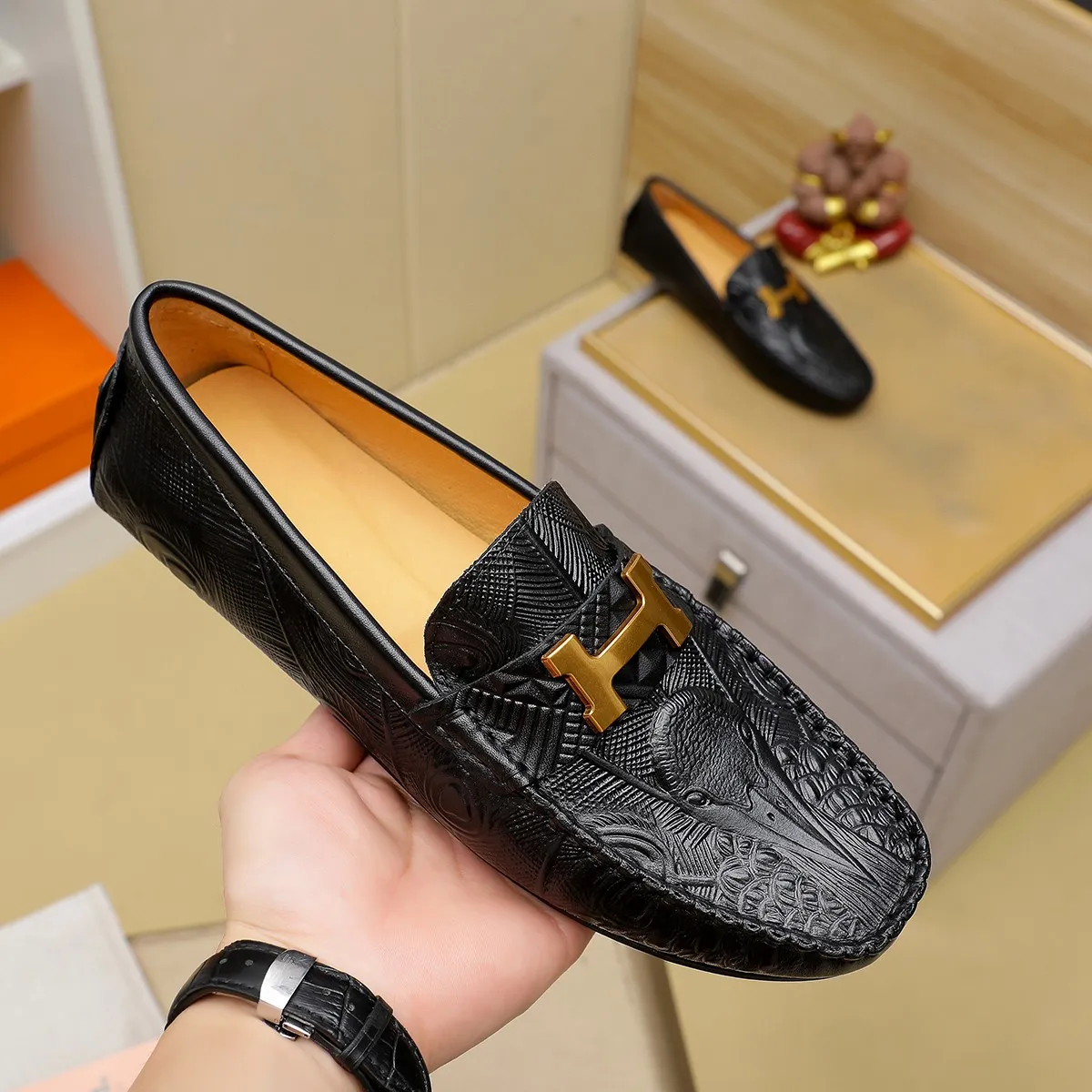 Men's shoes 💰380 🕷🕷【HERMES】The same style as Hermès counters🇨🇳Classic slip-on shoes 1:1 mold opening💯Original quality🍓Using imported first-layer cowhide🍅Pigskin lining🌶🌶Super high-end men's leather shoes🇨🇳Solid and stable Very special🍇color, optional! Code number 38-45……